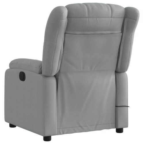 Electric Massage Recliner Chair Light Grey Fabric - Image 4