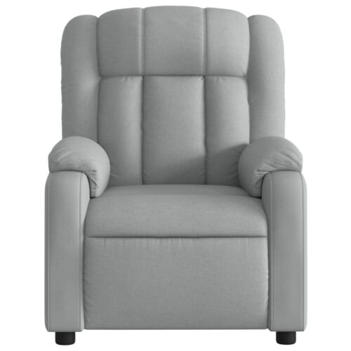 Electric Massage Recliner Chair Light Grey Fabric - Image 8