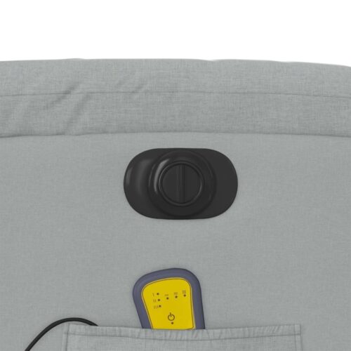 Electric Massage Recliner Chair Light Grey Fabric - Image 11