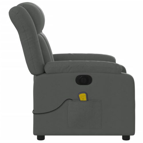 Electric Massage Recliner Chair Dark Grey Fabric - Image 9