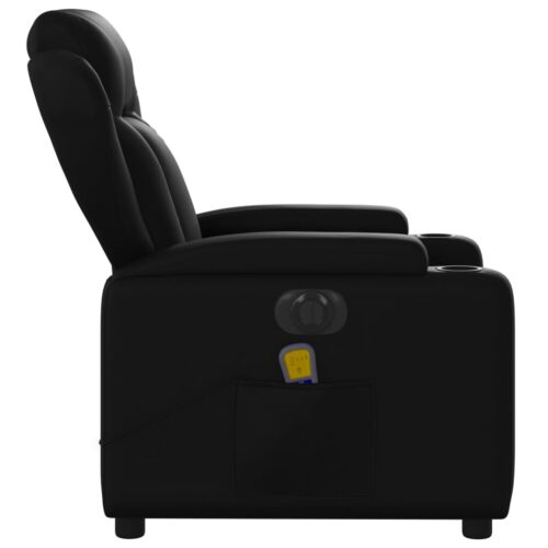 Electric Massage Recliner Chair Black Faux Leather - Image 9