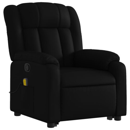 Electric Massage Recliner Chair Black Faux Leather - Image 3