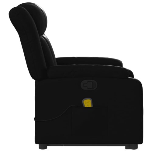 Electric Massage Recliner Chair Black Faux Leather - Image 9