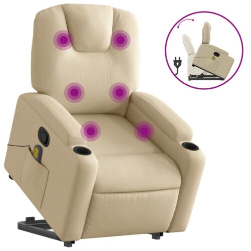 Lift Up Stand Massage Recliner Chair Fabric Lounge Sofa Armchair Couch Massager - Image 2