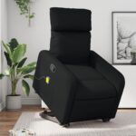 Stand-Up Lift Massage Recliner Chair Black Faux Leather
