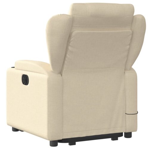 Stand up Massage Recliner Chair Cream Fabric - Image 4