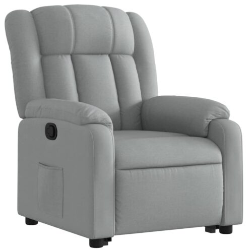 Stand up Massage Recliner Chair Light Grey Fabric - Image 3