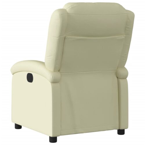 Genuine Cow Leather Recliner Chair Lounge Sofa Movie Couch Armchair Cream - Image 3