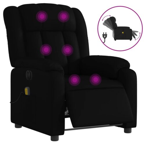Stand up Massage Recliner Chair Black Faux Leather - Image 2