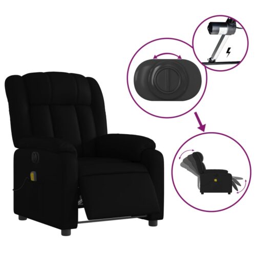 Stand up Massage Recliner Chair Black Faux Leather - Image 5