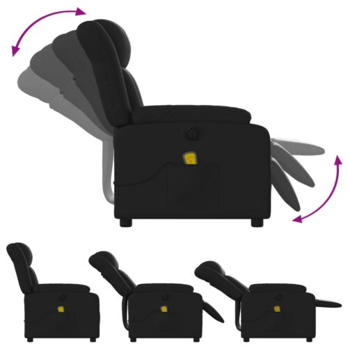 Stand up Massage Recliner Chair Black Faux Leather - Image 6