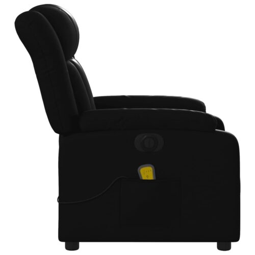 Stand up Massage Recliner Chair Black Faux Leather - Image 9