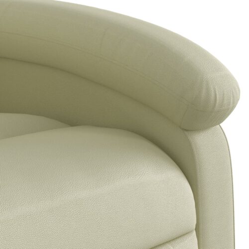 Massage Recliner Chair Cream Real Leather - Image 9