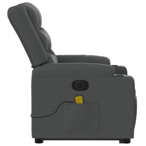 Electric Stand up Massage Recliner Chair Dark Grey Fabric - Image 9