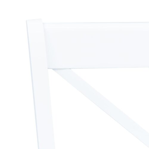 Dining Chairs 6pcs White Solid Rubber Wood - Image 5