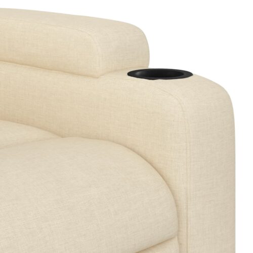Electric Stand up Massage Recliner Chair Cream Fabric - Image 11