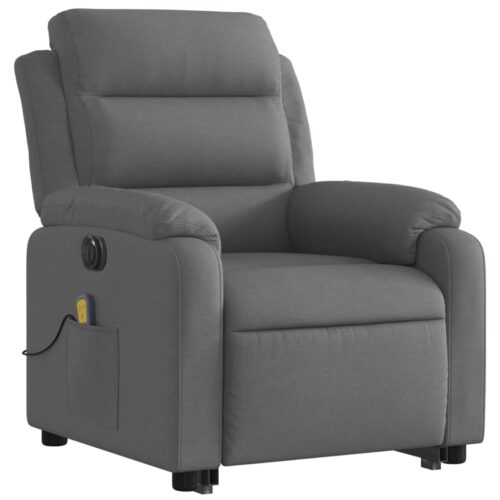 Electric Stand up Massage Recliner Chair Dark Grey Fabric - Image 3