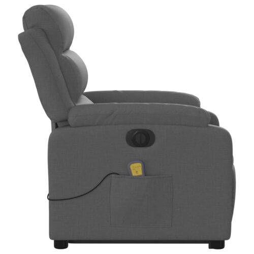 Electric Stand up Massage Recliner Chair Dark Grey Fabric - Image 9