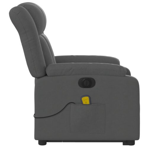 Electric Stand up Massage Recliner Chair Dark Grey Fabric - Image 9