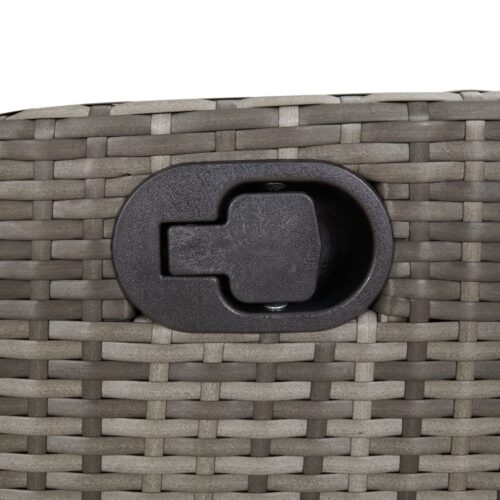 3-Piece Bistro Set with Cushions Grey Poly Rattan - Image 8