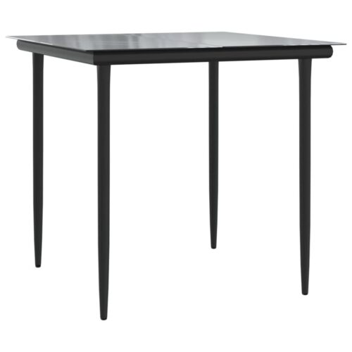 3-Piece Garden Dining Set with Cushions Black Poly Rattan - Image 4