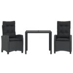3-Piece Outdoor Dining Set Garden Patio Bistro Chairs Wicker Rattan Furniture