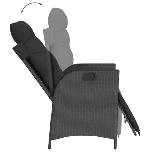 3-Piece Outdoor Dining Set Garden Patio Bistro Chairs Wicker Rattan Furniture - Image 4
