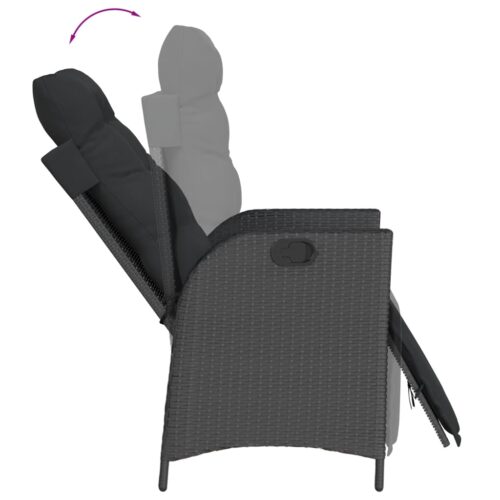 3-Piece Outdoor Dining Set Garden Patio Bistro Chairs Wicker Rattan Furniture - Image 4