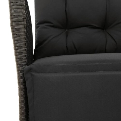 3-Piece Outdoor Dining Set Garden Patio Bistro Chairs Wicker Rattan Furniture - Image 6