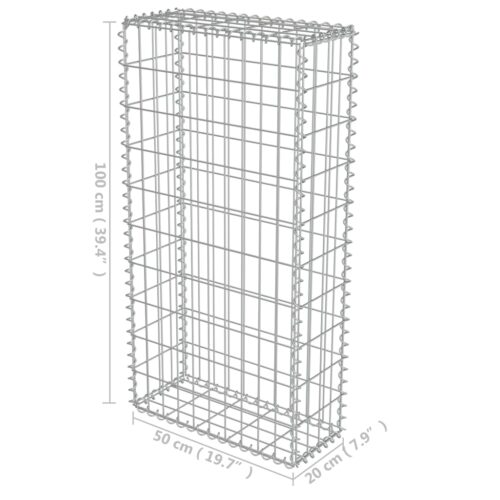 Gabion Wall with Covers Galvanised Steel 50x20x100cm - Image 6