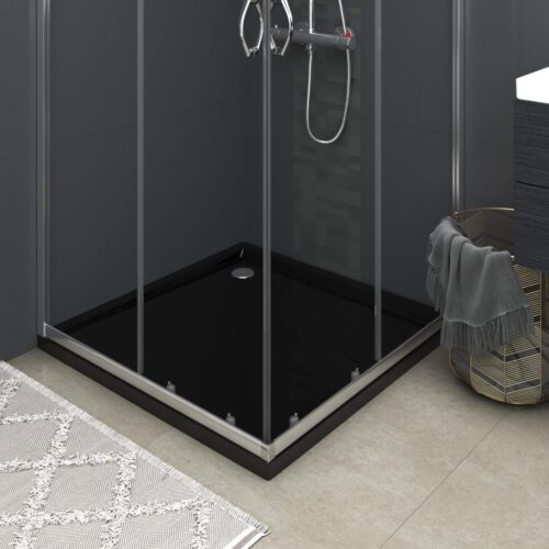 Square ABS Shower Base Tray Bathroom Floor Trays Black 80x80 cm