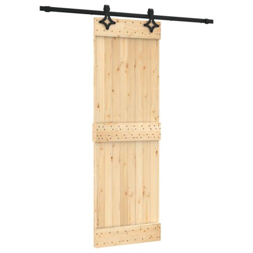 Sliding Door with Hardware Set 70x210cm Solid Wood Pine - Image 2
