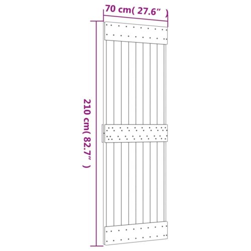 Sliding Door with Hardware Set 70x210cm Solid Wood Pine - Image 11