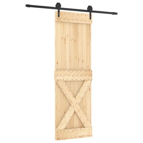 Sliding Door with Hardware Set 70x210cm Solid Wood Pine - Image 2