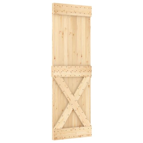 Sliding Door with Hardware Set 70x210cm Solid Wood Pine - Image 3
