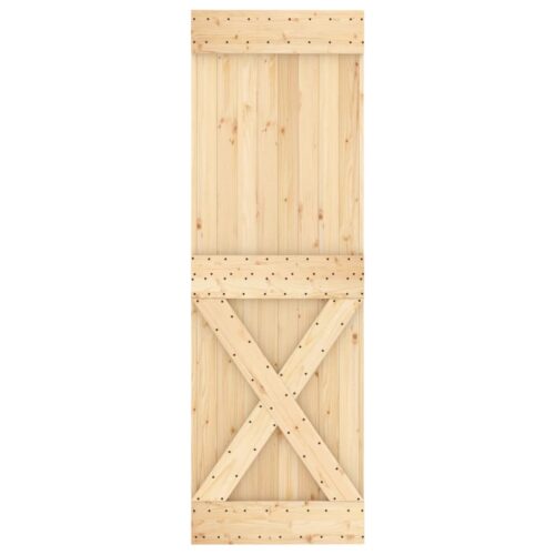 Sliding Door with Hardware Set 70x210cm Solid Wood Pine - Image 4