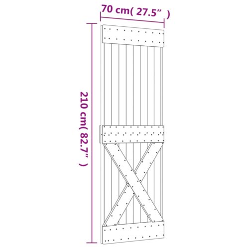 Sliding Barn Door Hardware Track Set Bedroom Interior Closet 70x210cm Solid Wood - Image 11