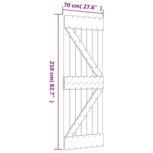Sliding Barn Door Hardware Track Set Bedroom Interior Closet 70x210cm Solid Wood - Image 11