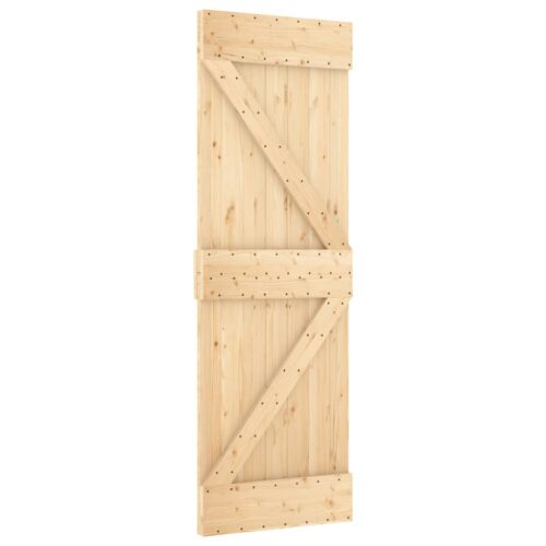 Sliding Door with Hardware Set 70x210cm Solid Wood Pine - Image 3