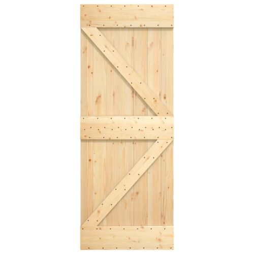 Sliding Door with Hardware Set 70x210cm Solid Wood Pine - Image 4