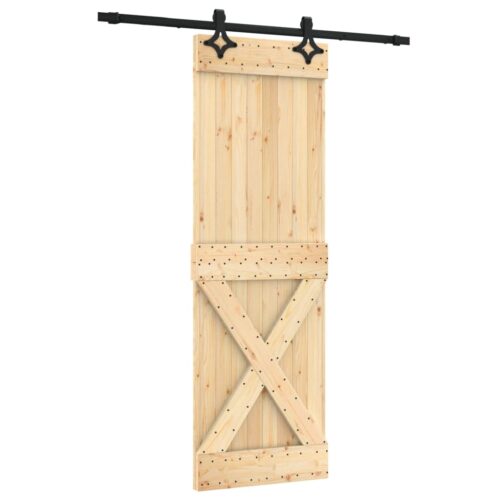 Sliding Door with Hardware Set 70x210cm Solid Wood Pine - Image 2