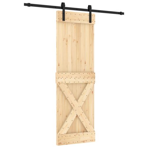 Sliding Door with Hardware Set 70x210cm Solid Wood Pine - Image 2