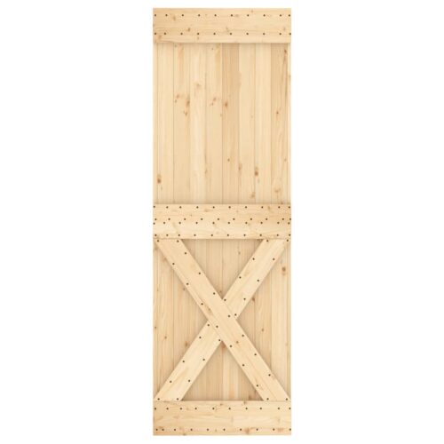 Sliding Door with Hardware Set 70x210cm Solid Wood Pine - Image 4