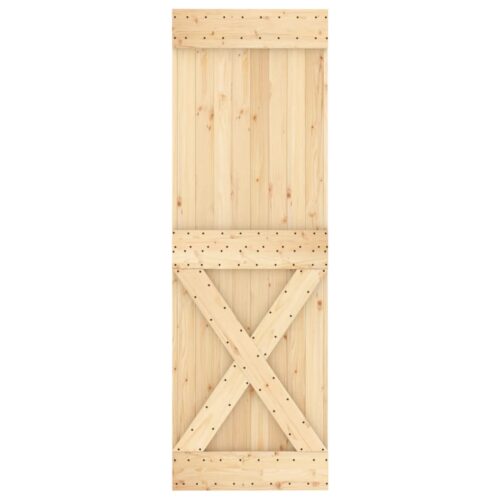 Sliding Door with Hardware Set 70x210cm Solid Wood Pine - Image 4