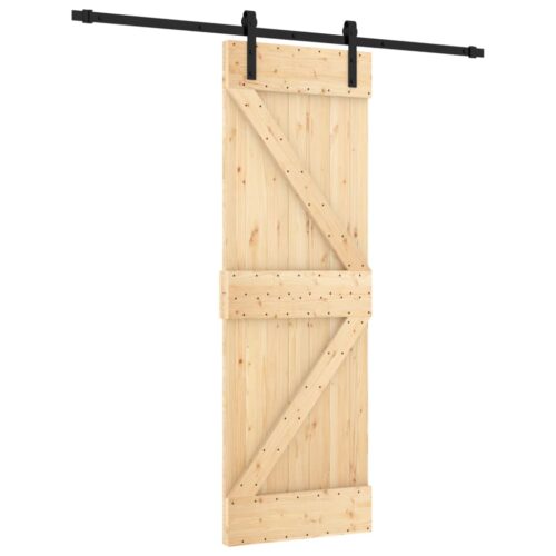 Sliding Door with Hardware Set 70x210cm Solid Wood Pine - Image 2