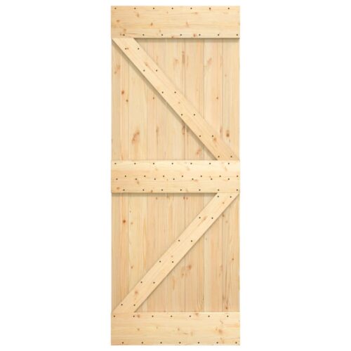 Sliding Door with Hardware Set 70x210cm Solid Wood Pine - Image 4