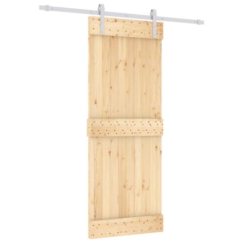 Sliding Barn Door Hardware Track Set Bedroom Interior Closet 80x210cm Solid Wood - Image 2
