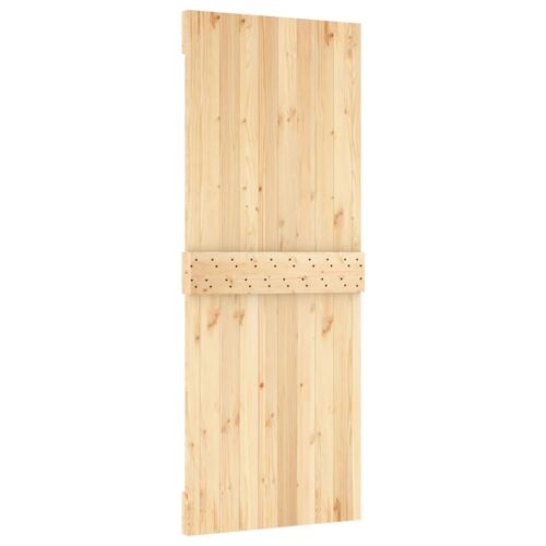 Sliding Door with Hardware Set 80x210cm Solid Wood Pine - Image 5