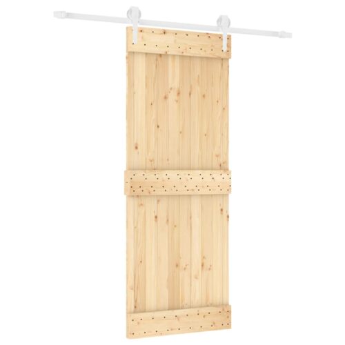 Sliding Barn Door Hardware Track Set Bedroom Interior Closet 80x210cm Solid Wood - Image 2
