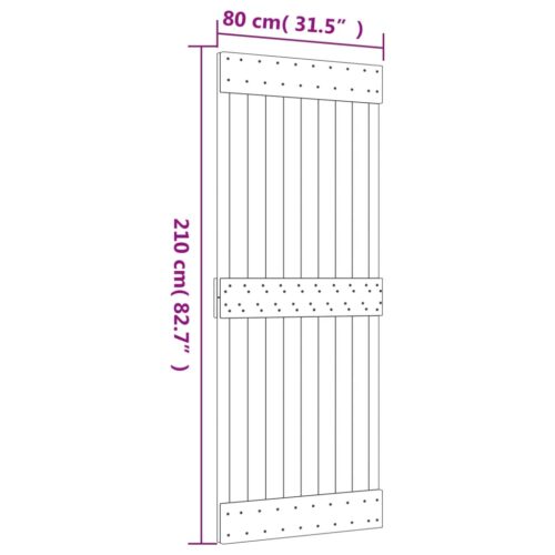 Sliding Barn Door Hardware Track Set Bedroom Interior Closet 80x210cm Solid Wood - Image 9